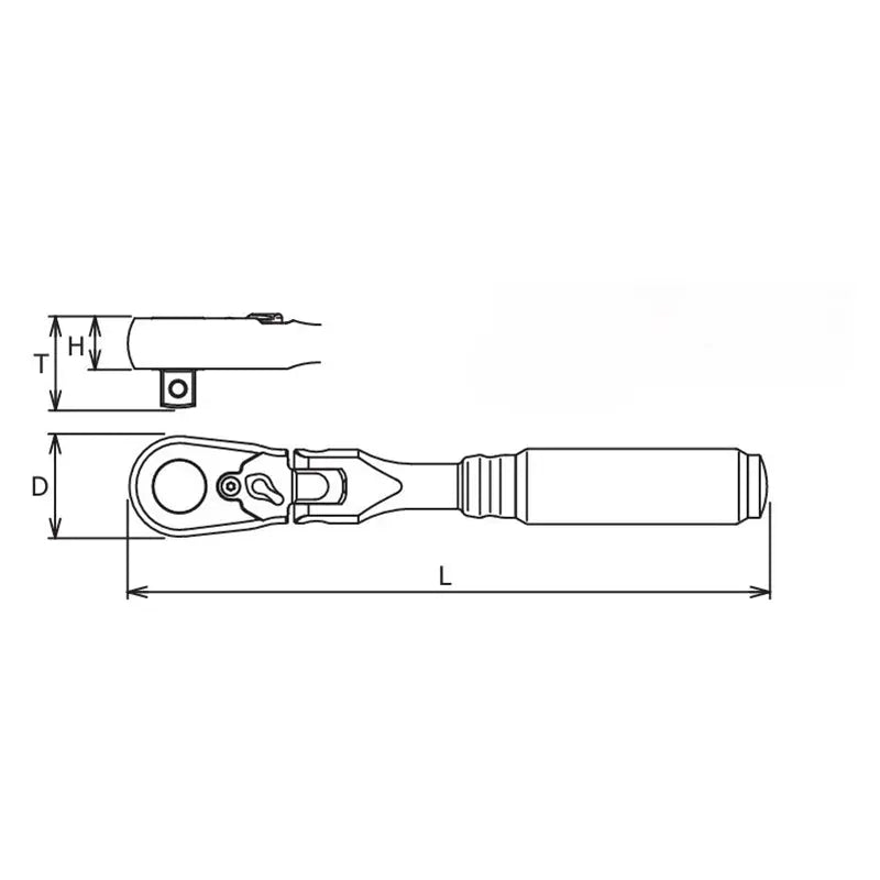 Ko-ken Tools 3/8 Sq. Dr. Ratchet Handle 72 teeth Flexible Head Length 178mm Z-series Ko-ken Tools
