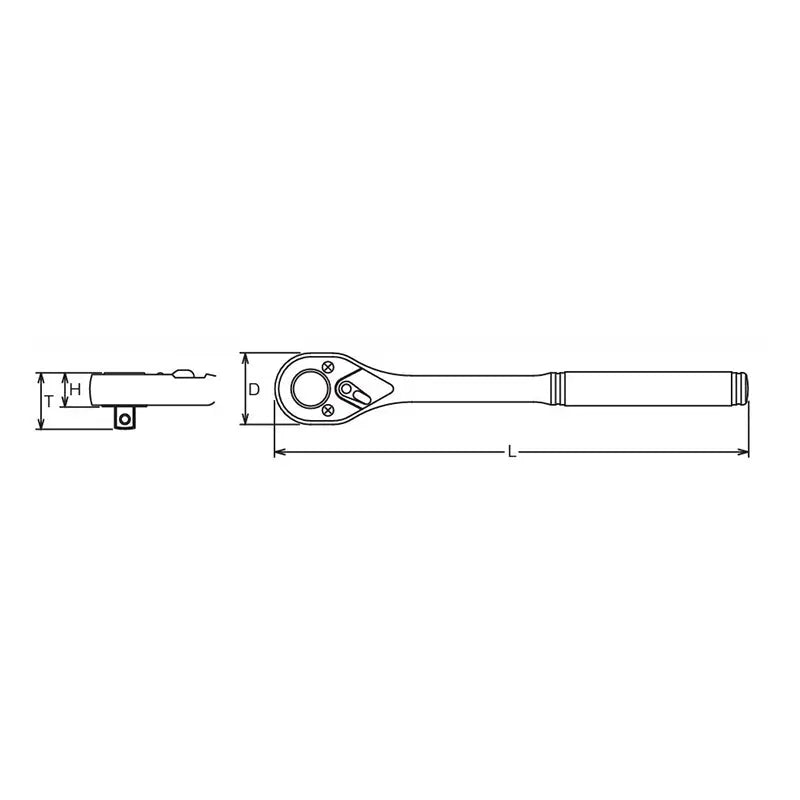 Ko-ken Tools 3/8 Sq. Dr. Ratchet Handle 24 teeth Length 200mm Metal Handle Ko-ken Tools