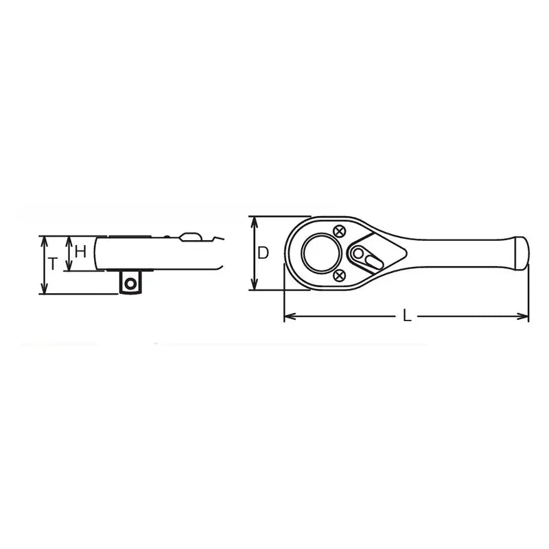 Ko-ken Tools 1/2 Sq. Dr. Ratchet Handle 24 teeth Short Length 110mm Ko-ken Tools