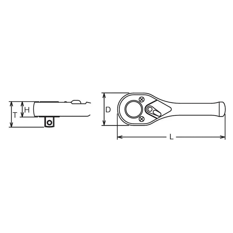 Ko-ken Tools 3/8 Sq. Dr. Ratchet Handle 24 teeth Short Length 110mm Ko-ken Tools