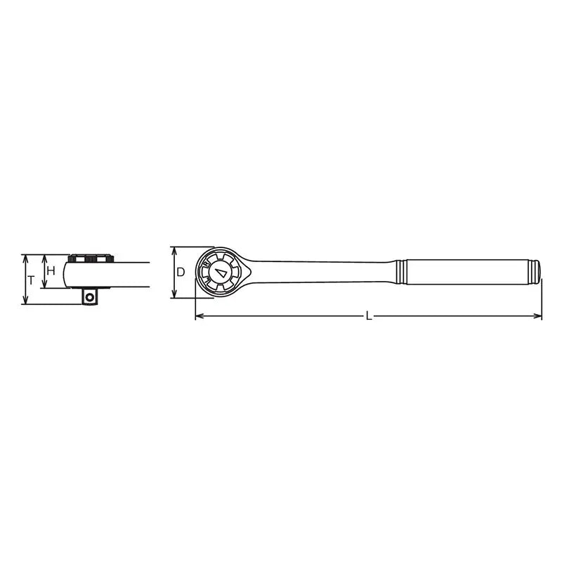 Ko-ken Tools 3/8 Sq. Dr. Ratchet Handle 45 teeth Length 200mm Plastic Handle Ko-ken Tools