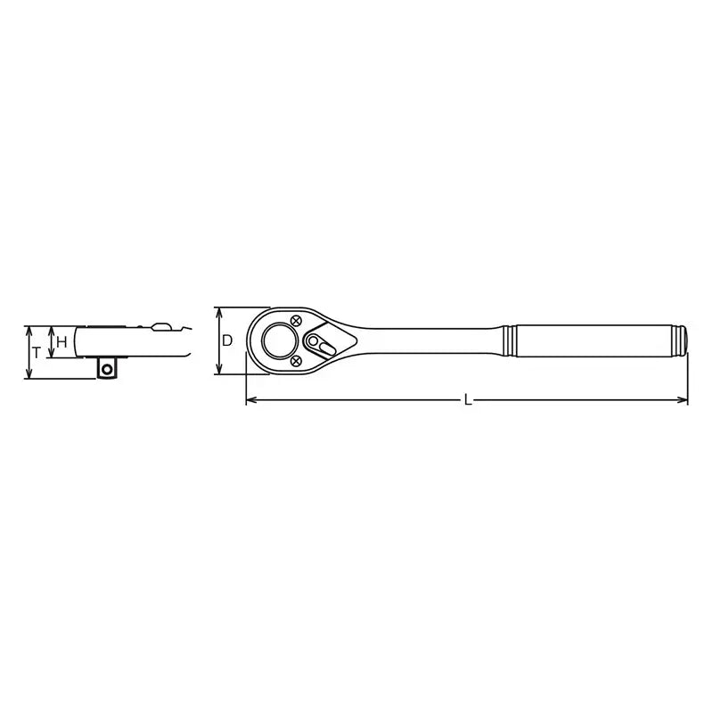 Ko-ken Tools 3/8 Sq. Dr. Ratchet Handle 24 teeth Length 200mm Push Button Plastic Handle Ko-ken Tools