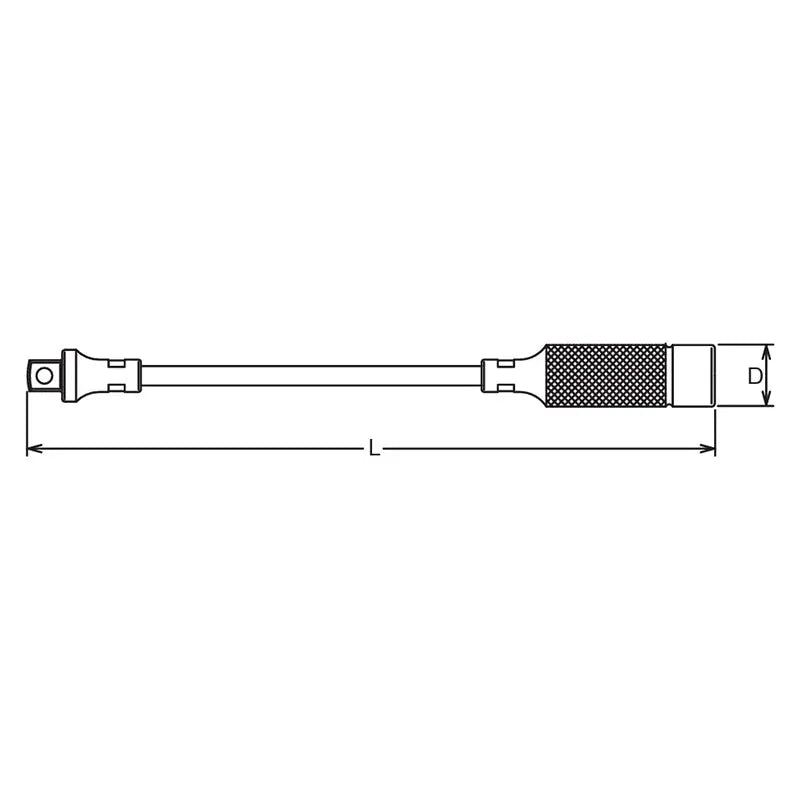 Ko-ken Tools 3/8 Sq. Dr. Flexible Extension Bar - Length 300mm Ko-ken Tools
