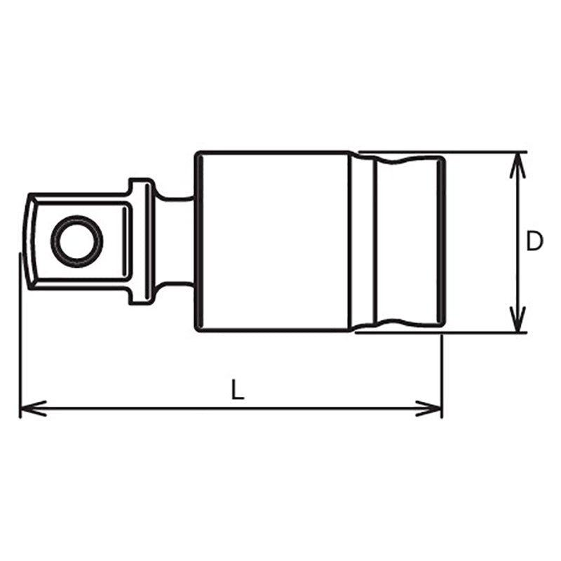 Ko-ken Tools 3/8 Sq. Dr. Universal Joint 3/8 Square Length