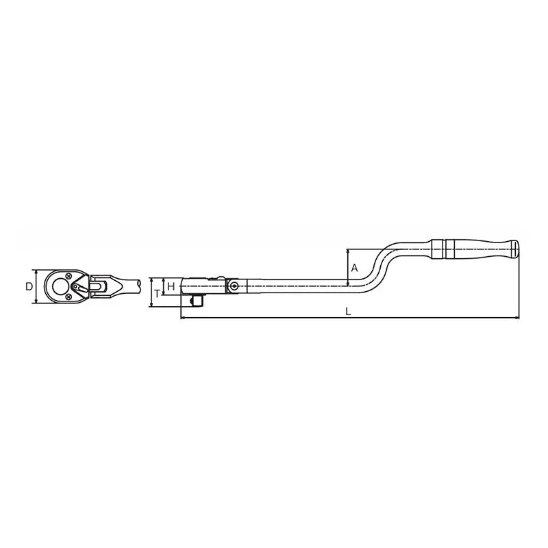 Ko-ken Tools 3/8 Sq. Dr. Ratchet Handle 24 teeth Flexible Head Length 310mm Polished Handle Ko-ken Tools