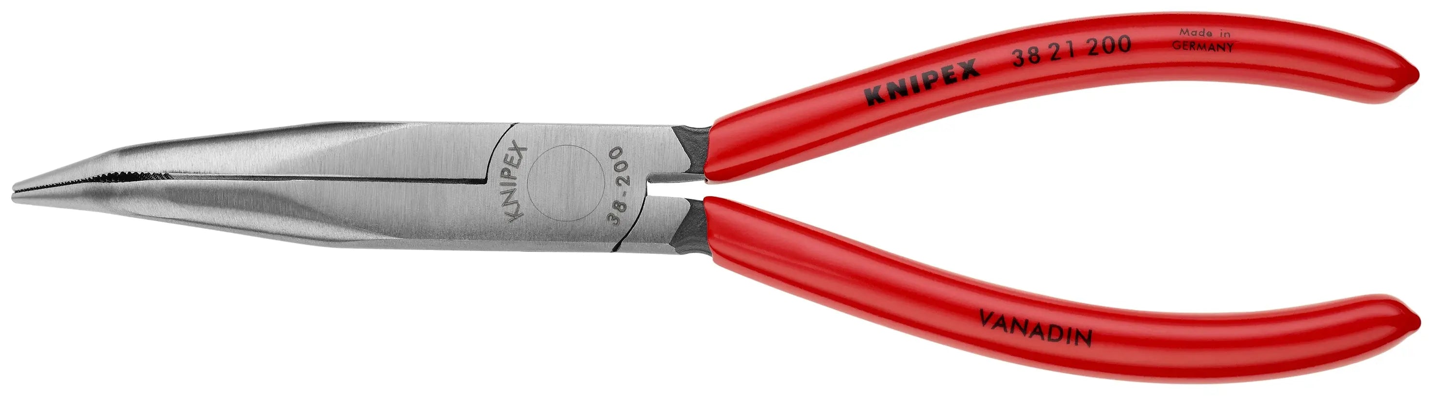 Knipex 38 21 200 KN | Long Nose Pliers W/O Cutter, 40 degree Angled Knipex