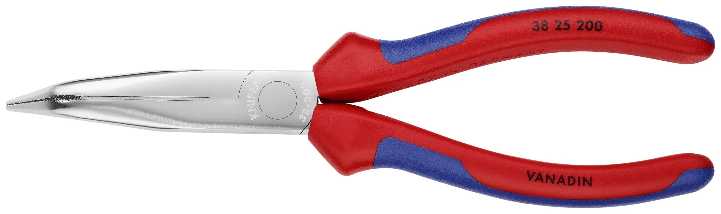 Knipex 38 25 200 KN | Long Nose Pliers W/O Cutter, 40 degree Angled, Multi-Component Knipex