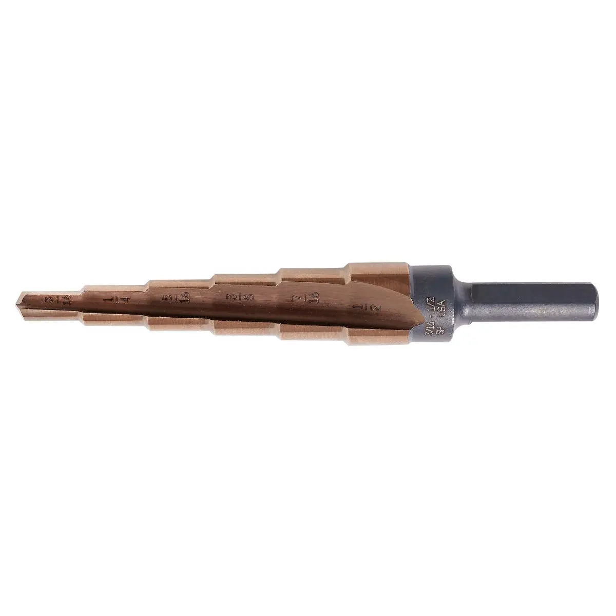 KnKut Fractional Performance Step Drill Bit, 3/16 in - 1/2 in - KK4-3/16-A KnKut