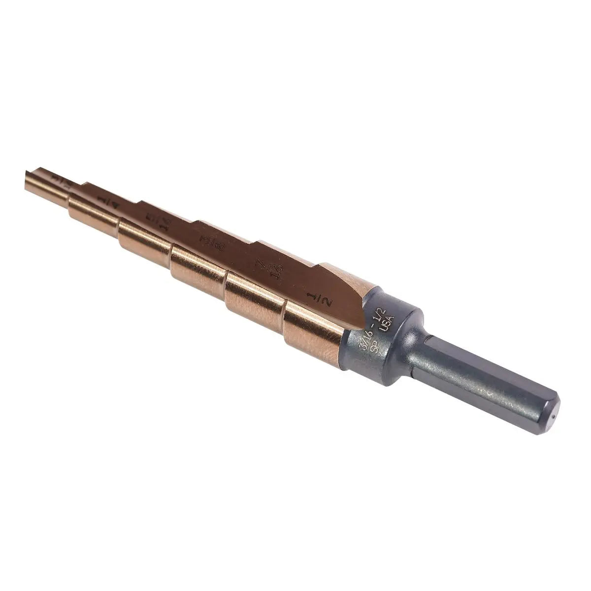 KnKut Fractional Performance Step Drill Bit, 3/16 in - 1/2 in - KK4-3/16-A KnKut