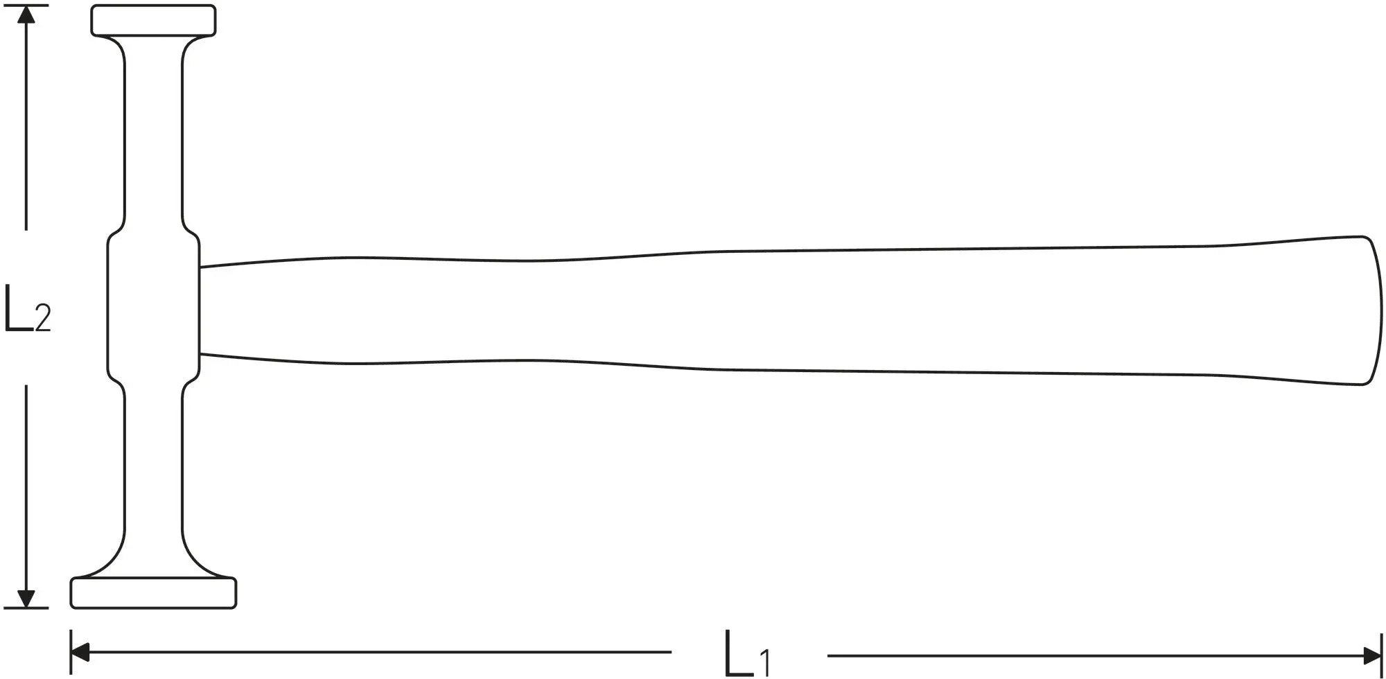 Stahlwille Planishing and Grooving Hammer, Striking Surface Diameter 30mm - ST 70130012 Stahlwille