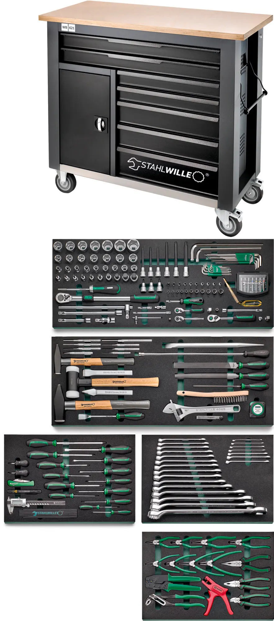 Stahlwille Workbench and 238 Assortment Tool Kit with TCS Insert - ST 98830204 Stahlwille