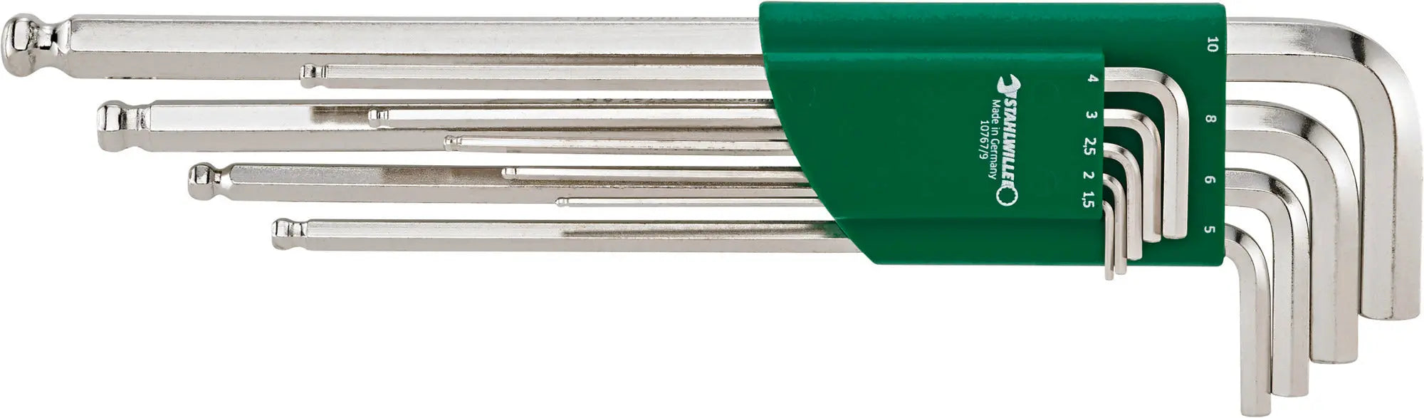 Stahlwille Set of 9 Ball Ended Hexagon Key Wrench, 1.5 - 10mm - ST 96432600 Stahlwille