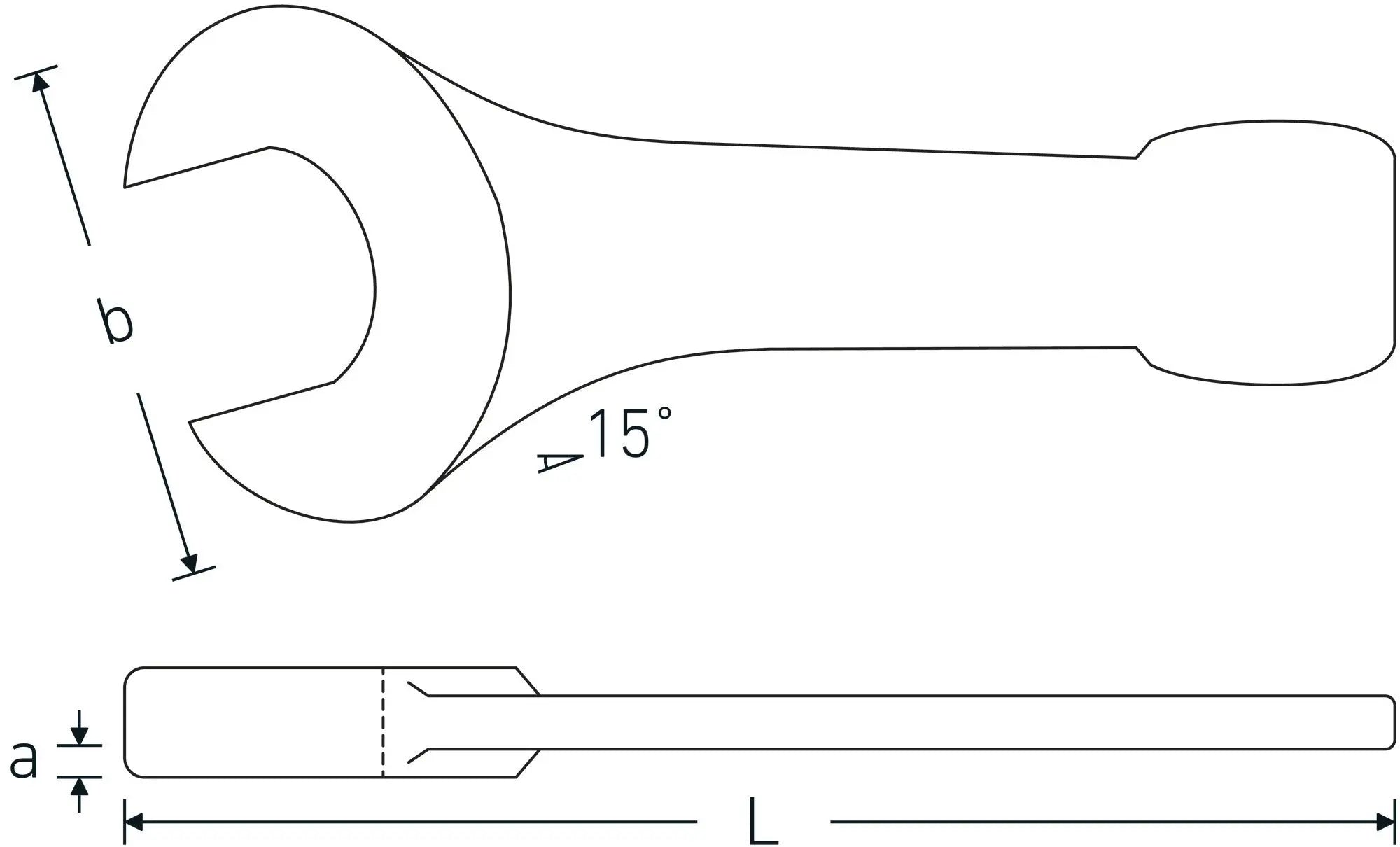 Stahlwille Single Open Ended Striking Wrench, 55 x 300mm - ST 42040055 Stahlwille