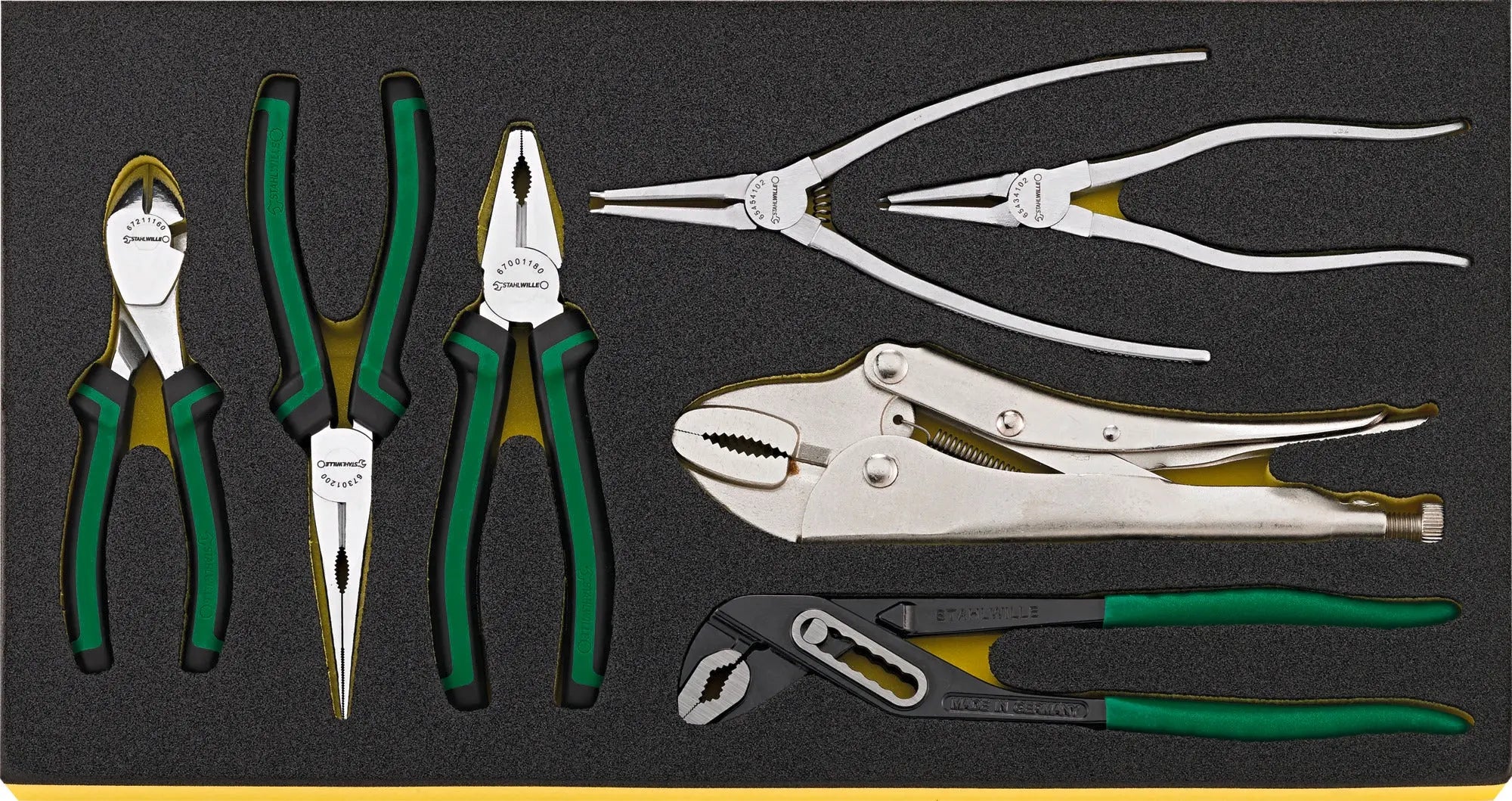 Stahlwille Set of 7 Plier with TCS Insert, Length 250mm - ST 96830118 Stahlwille