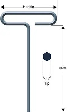Eklind 9/64 in Standard Grip Hexagon T-Key - EK 31609 Hexagon T-Key Eklind