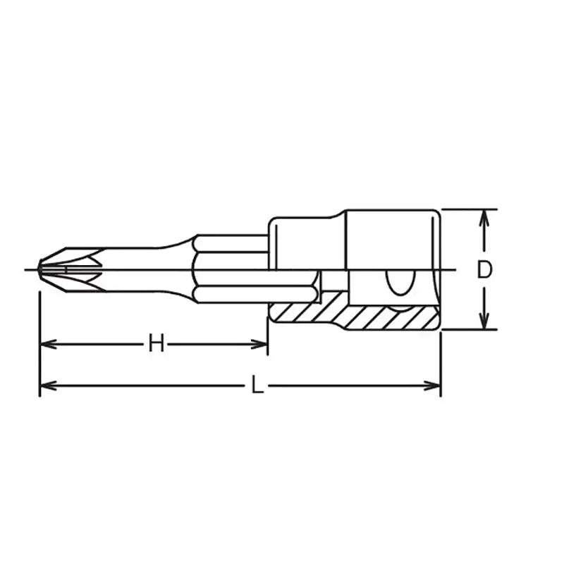Ko-ken Tools 1/2 Sq. Dr. Bit Socket PZ2 Length 60mm Ko-ken Tools