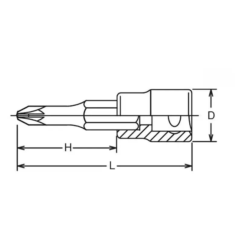 Ko-ken Tools 1/2 Sq. Dr. Bit Socket PZ3 Length 60mm Ko-ken Tools