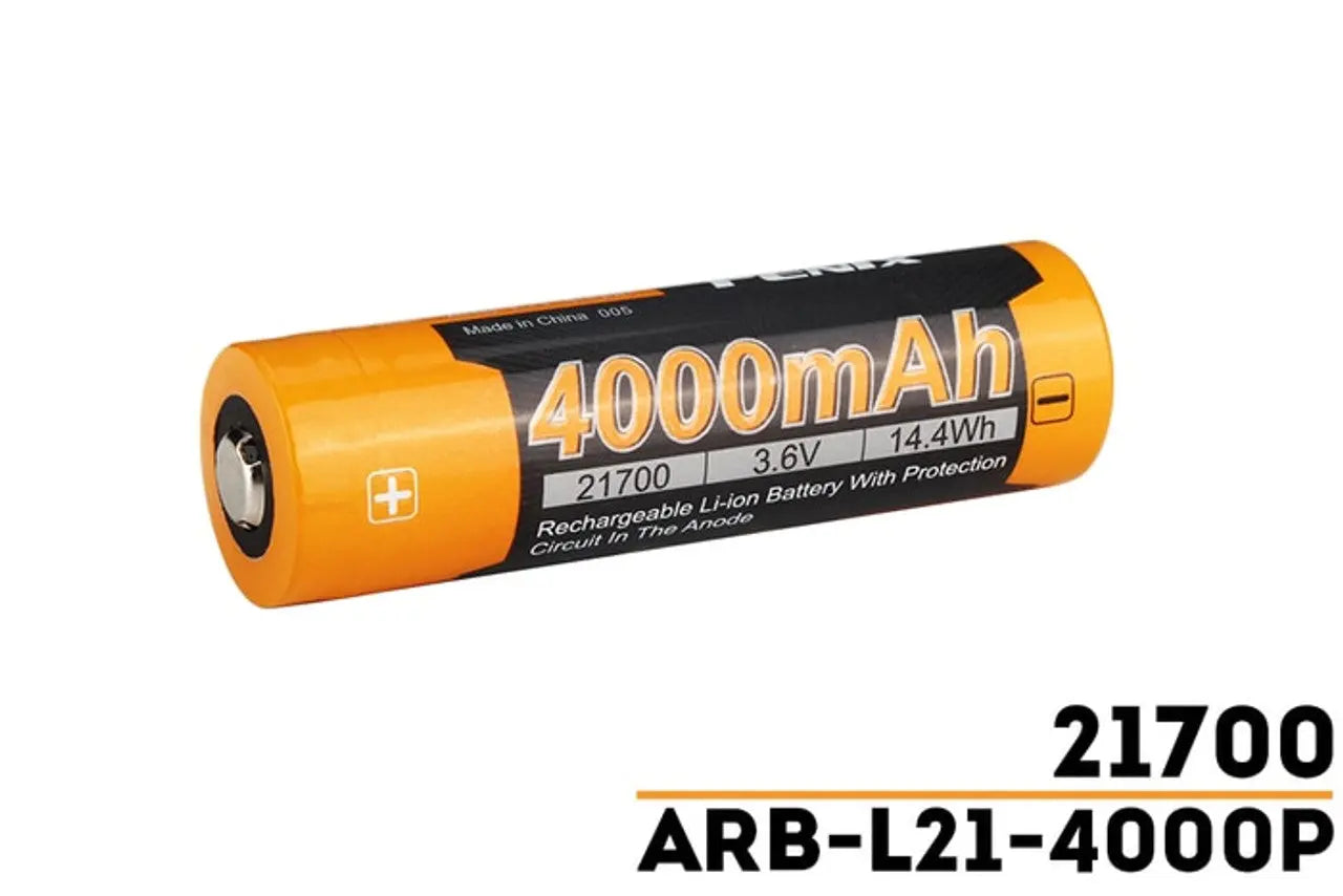 Fenix 21700 Boosted Runtime Rechargeable Battery, 4000mAh - F FX-ARBL214000P Fenix