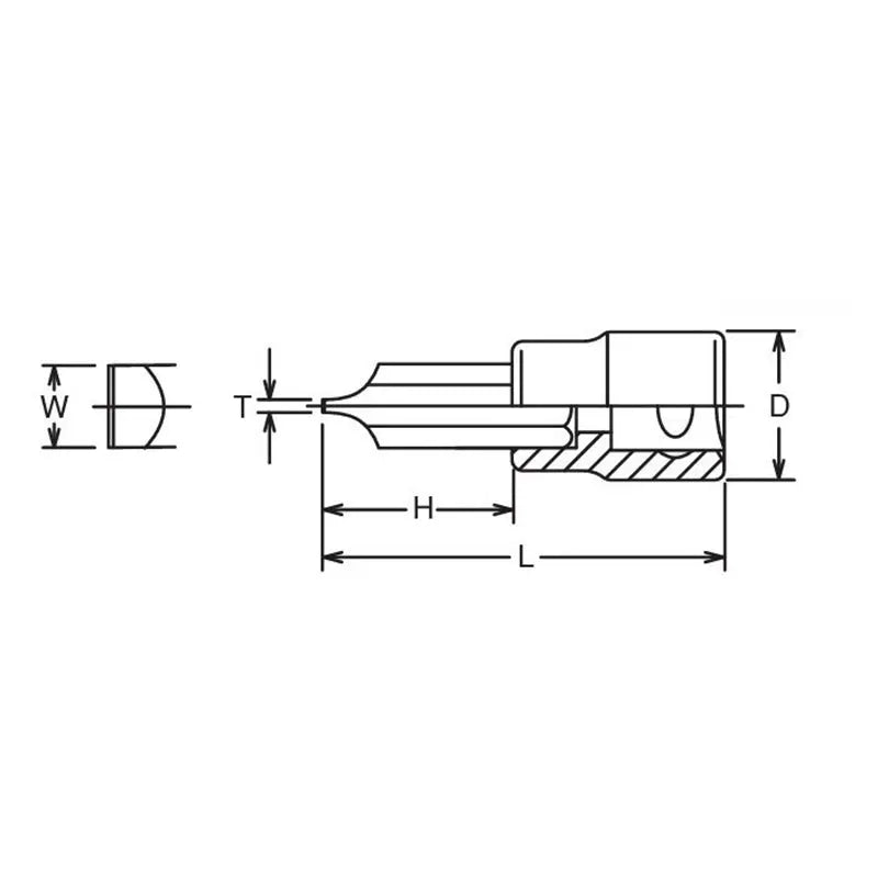 Ko-ken Tools 1/2 Sq. Dr. Bit Socket Slotted 1.6x10 Length 60mm Ko-ken Tools