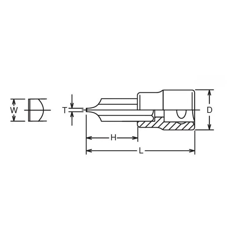 Ko-ken Tools 1/2 Sq. Dr. Bit Socket Slotted 2.5x14 Length 60mm Ko-ken Tools