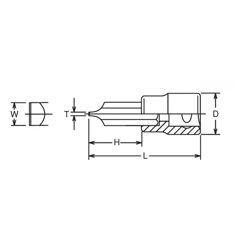 Ko-ken Tools 1/2 Sq. Dr. Bit Socket Slotted 2.5x16 Length 60mm Ko-ken Tools