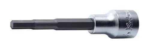 Ko-ken Tools 1/2 in Square Drive Hexagon Bit Socket, 4mm, Length 60 - 4010M.60-4