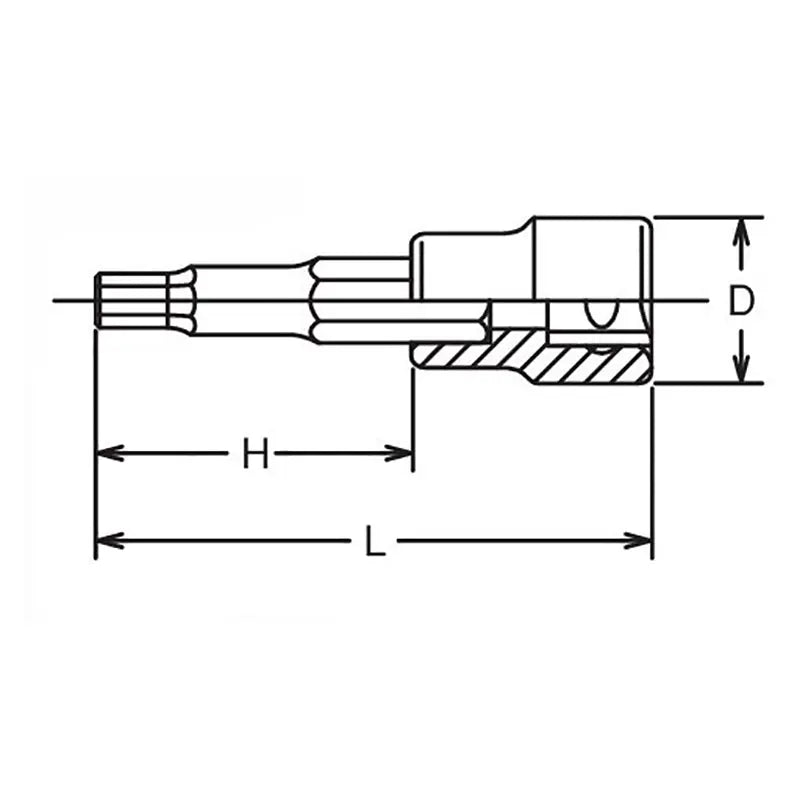 Ko-ken Tools 1/2 Sq. Dr. Bit Socket 7mm Hex Length 100mm Ko-ken Tools