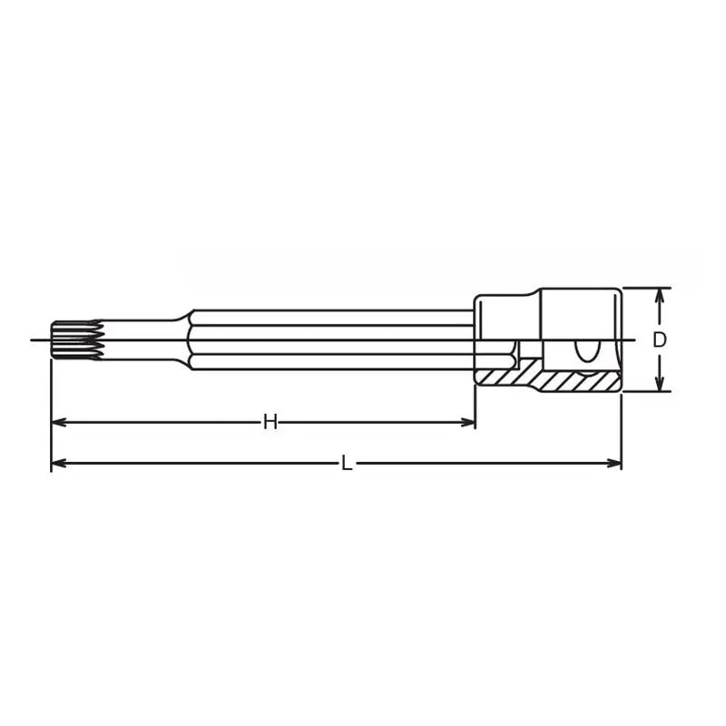 Ko-ken Tools 1/2 Sq. Dr. Bit Socket 8mm Double-Hex Length 100mm For Cylinder head bolt Ko-ken Tools