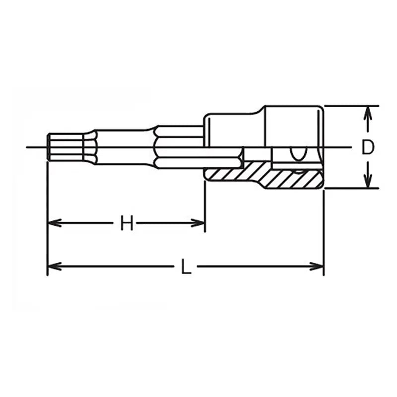 Ko-ken Tools 1/2 Sq. Dr. Bit Socket 13mm Hex Length 50mm Ko-ken Tools