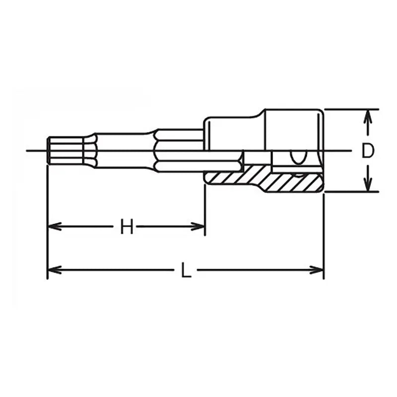 Ko-ken Tools 1/2 Sq. Dr. Bit Socket 16mm Hex Length 50mm Ko-ken Tools