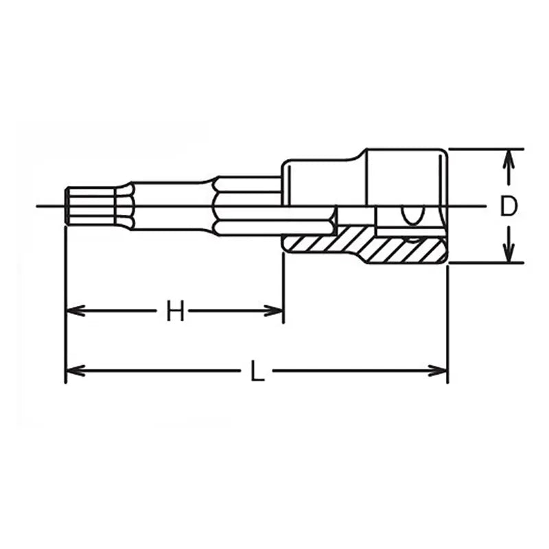 Ko-ken Tools 1/2 Sq. Dr. Bit Socket 18mm Hex Length 50mm Ko-ken Tools