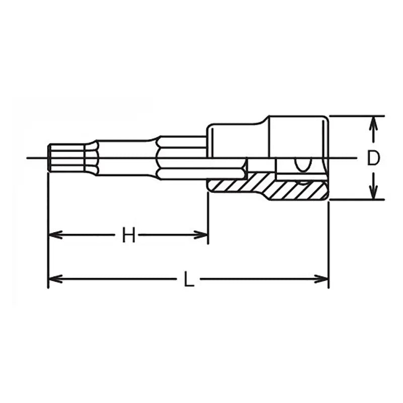 Ko-ken Tools 1/2 Sq. Dr. Bit Socket 6mm Hex Length 50mm Ko-ken Tools