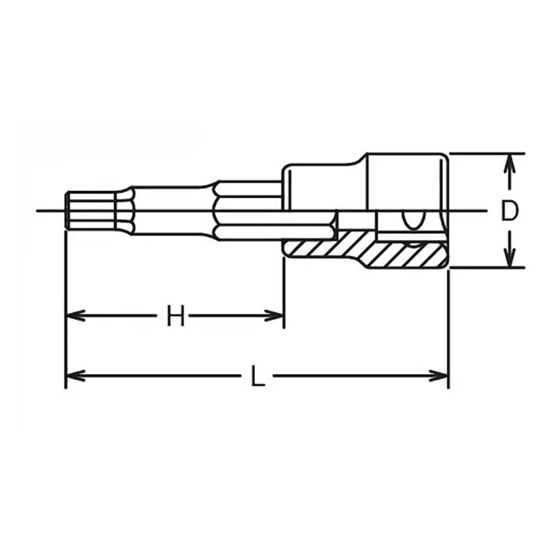Ko-ken Tools 1/2 Sq. Dr. Bit Socket 8mm Hex Length 50mm Ko-ken Tools