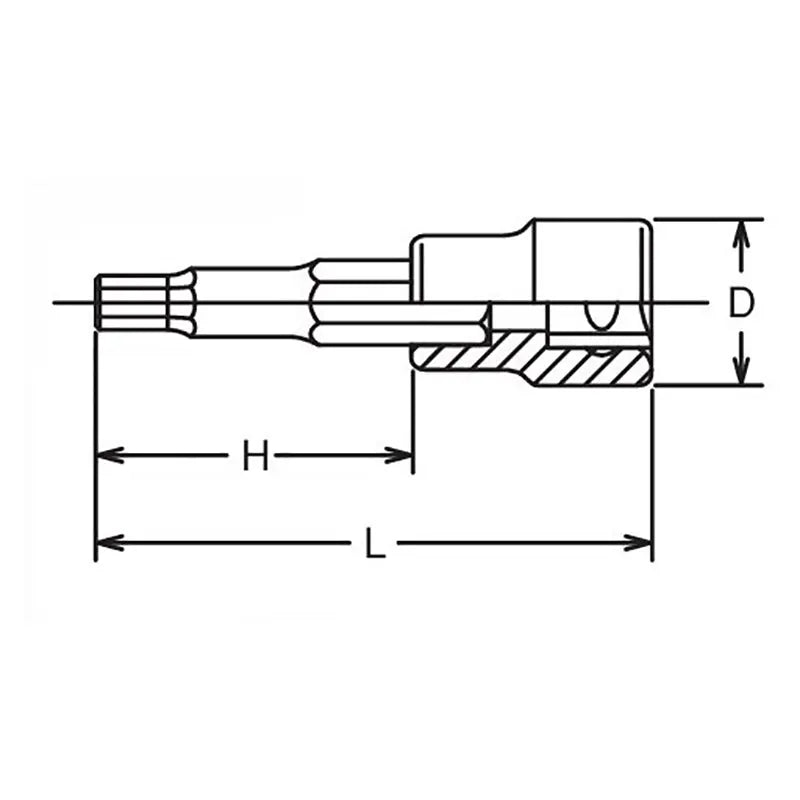 Ko-ken Tools 1/2 Sq. Dr. Bit Socket 13mm Hex Length 75mm Ko-ken Tools