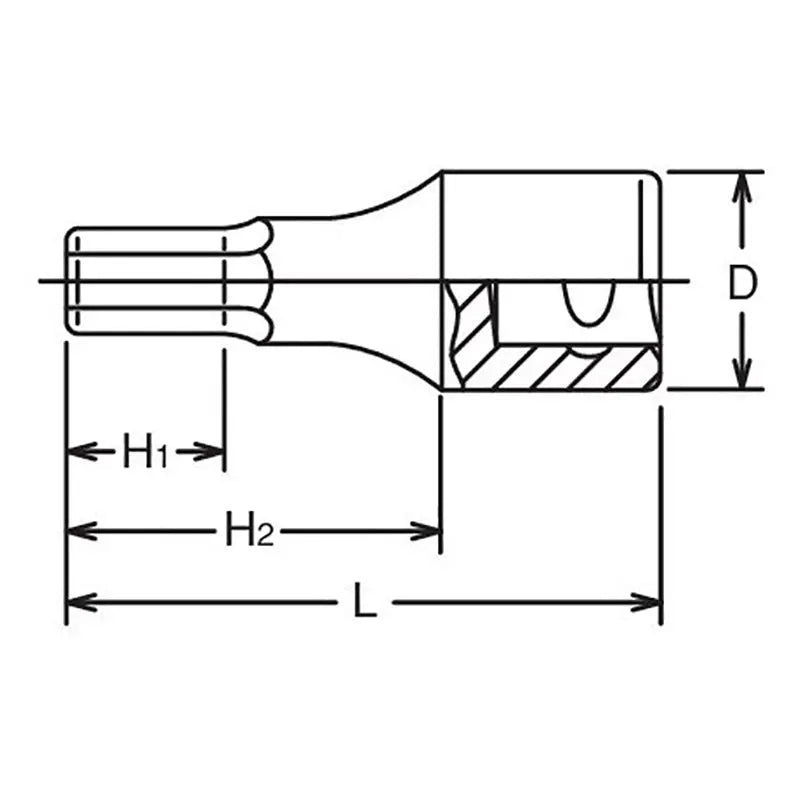 Ko-ken Tools 1/2 Sq. Dr. Bit Socket 11/32 Hex Length 100mm Ko-ken Tools