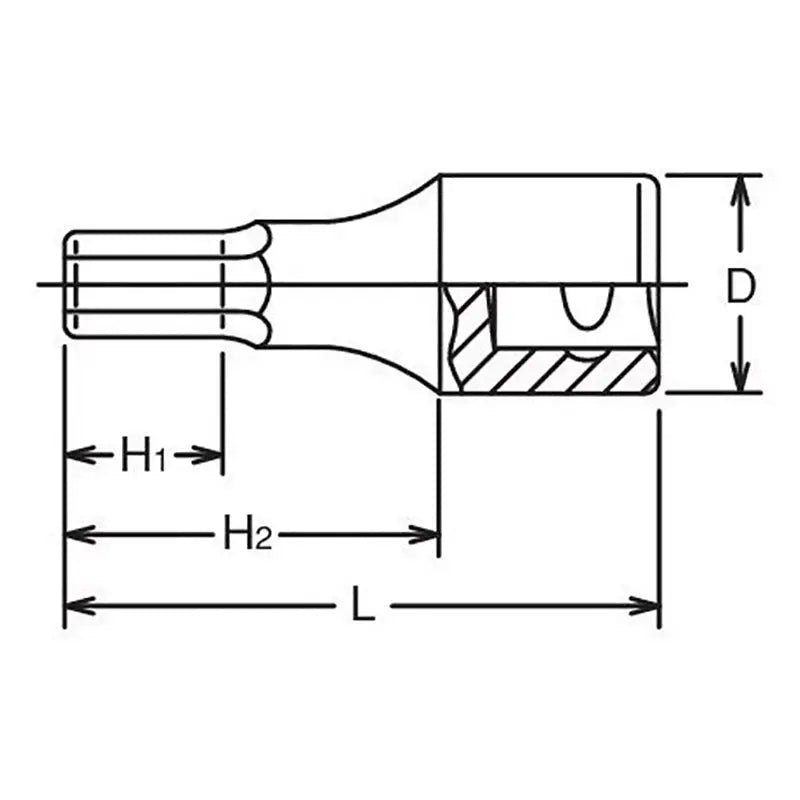 Ko-ken Tools 1/2 Sq. Dr. Bit Socket 5/8 Hex Length 100mm Ko-ken Tools