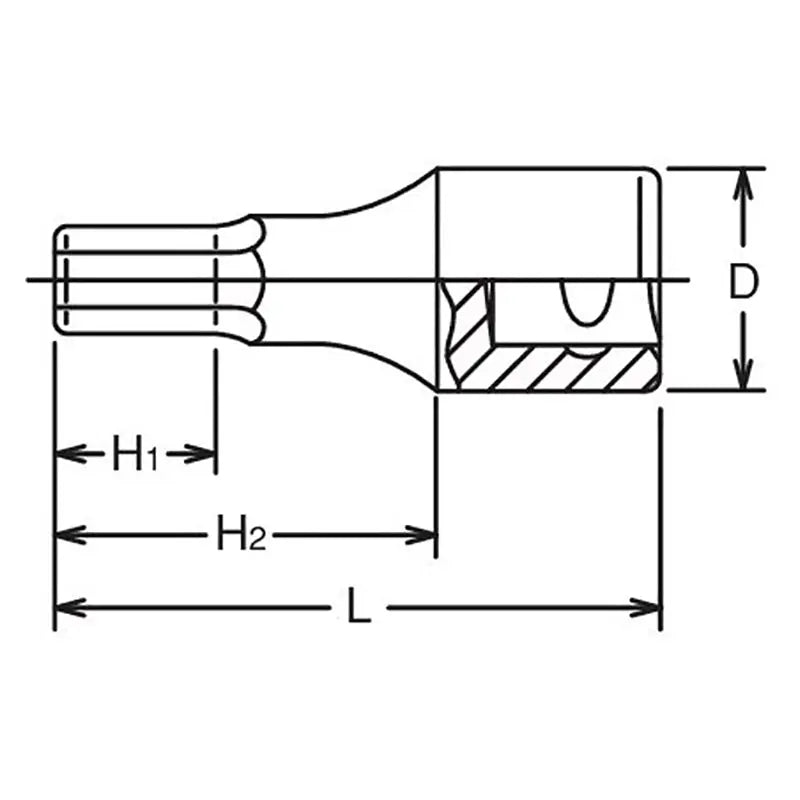 Ko-ken Tools 1/2 Sq. Dr. Bit Socket 5/8 Hex Length 43mm Ko-ken Tools