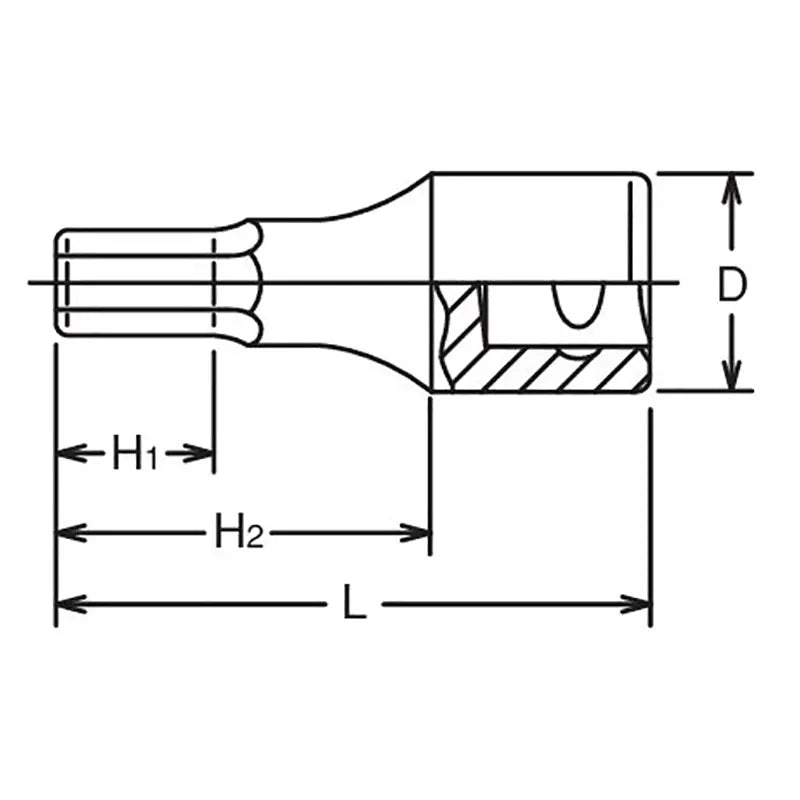 Ko-ken Tools 1/2 Sq. Dr. Bit Socket 11/32 Hex Length 60mm Ko-ken Tools
