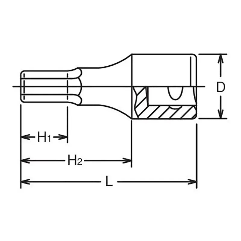 Ko-ken Tools 1/2 Sq. Dr. Bit Socket 7/16 Hex Length 60mm Ko-ken Tools