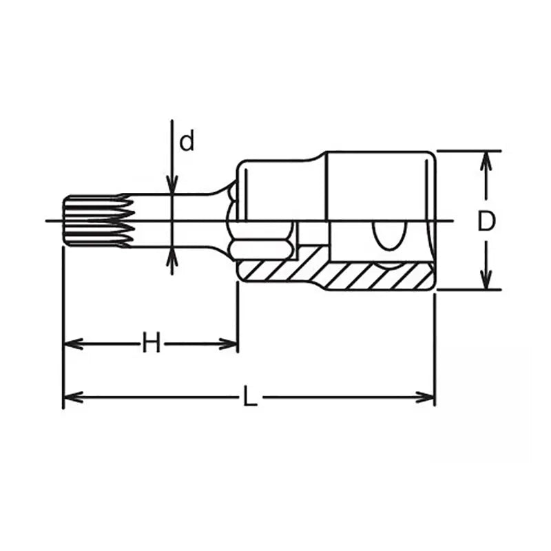 Ko-ken Tools 1/2 Sq. Dr. Bit Socket XZN M18 Triple Square Length 100mm Ko-ken Tools