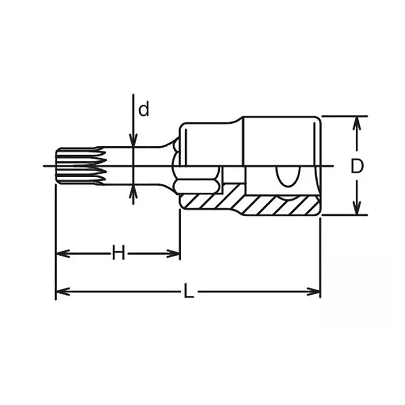 1/2 Sq. Dr. Bit Socket XZN M10 Triple Square Length 120mm Ko-ken Tools