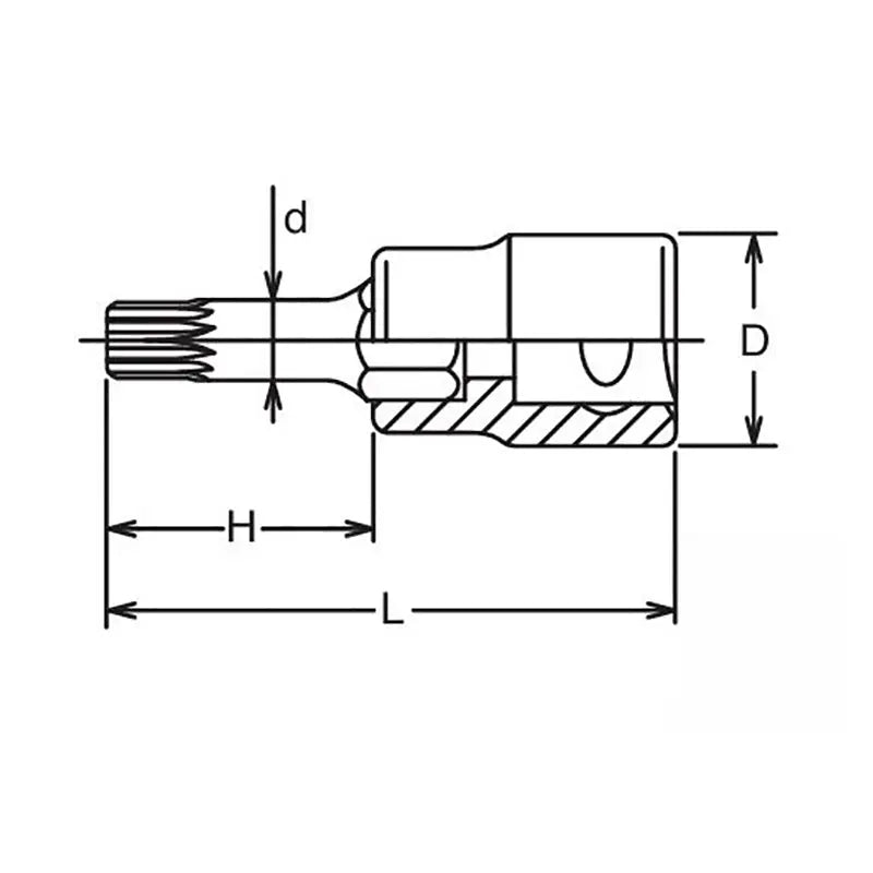 Ko-ken Tools 1/2 Sq. Dr. Bit Socket XZN M6 Triple Square Length 120mm Ko-ken Tools