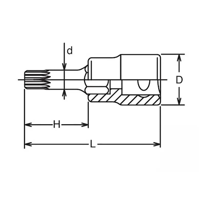 Ko-ken Tools 1/2 Sq. Dr. Bit Socket XZN M8 Triple Square Length 120mm Ko-ken Tools