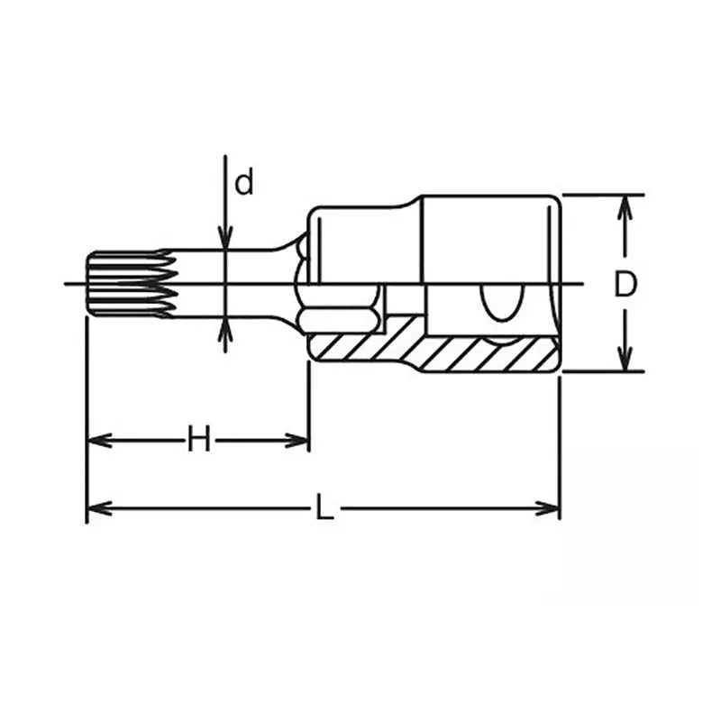 Ko-ken Tools 1/2 Sq. Dr. Bit Socket XZN M10 Triple Square Length 60mm Ko-ken Tools