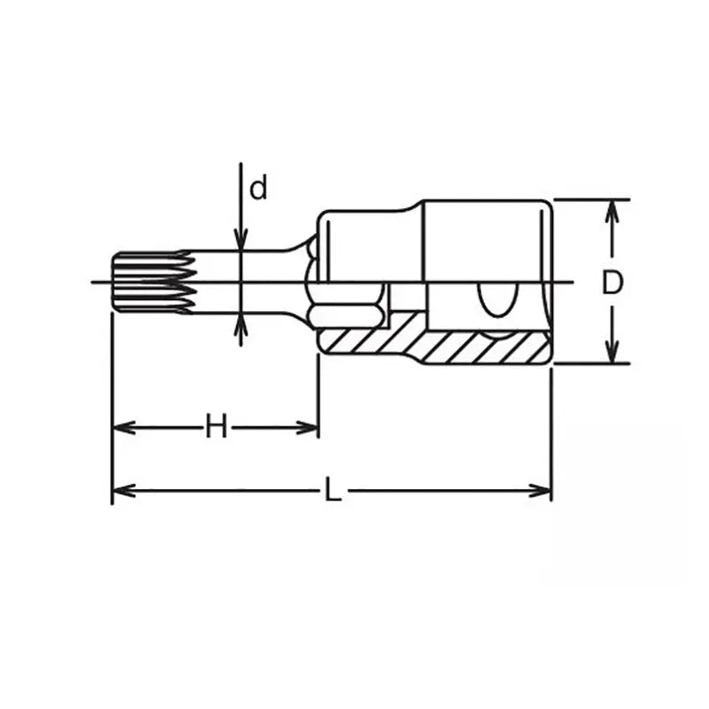 Ko-ken Tools 1/2 Sq. Dr. Bit Socket XZN M18 Triple Square Length 60mm Ko-ken Tools