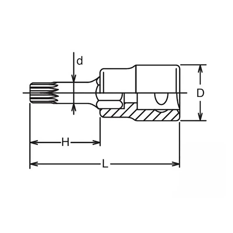 Ko-ken Tools 1/2 Sq. Dr. Bit Socket XZN M6 Triple Square Length 60mm Ko-ken Tools