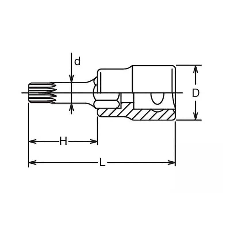 Ko-ken Tools 1/2 Sq. Dr. Bit Socket XZN M8 Triple Square Length 60mm Ko-ken Tools