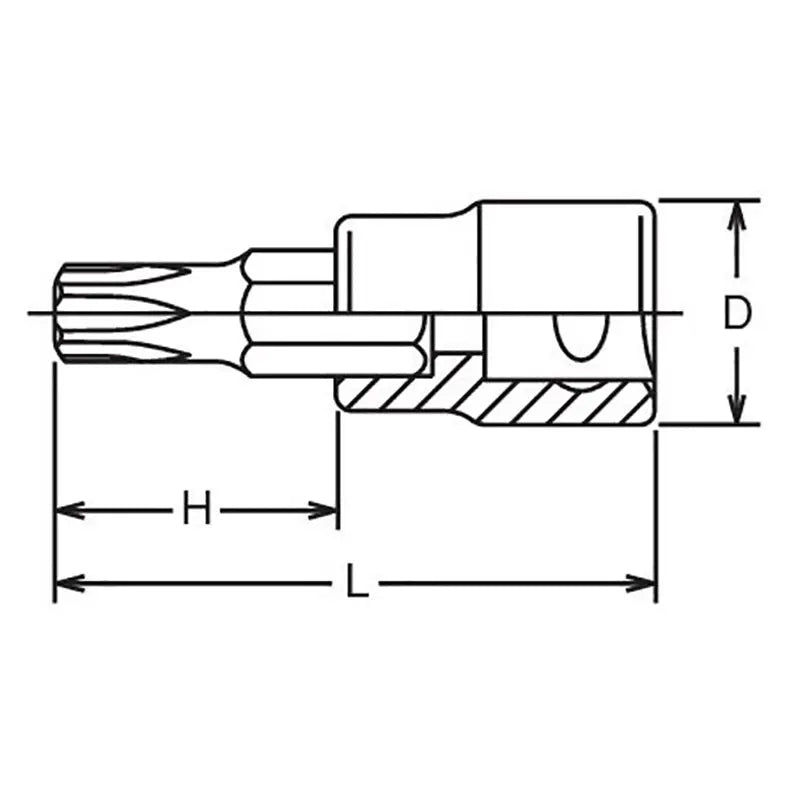 Ko-ken Tools 1/2 Sq. Dr. Bit Socket TORXÂ® T25 Length 60mm Ko-ken Tools