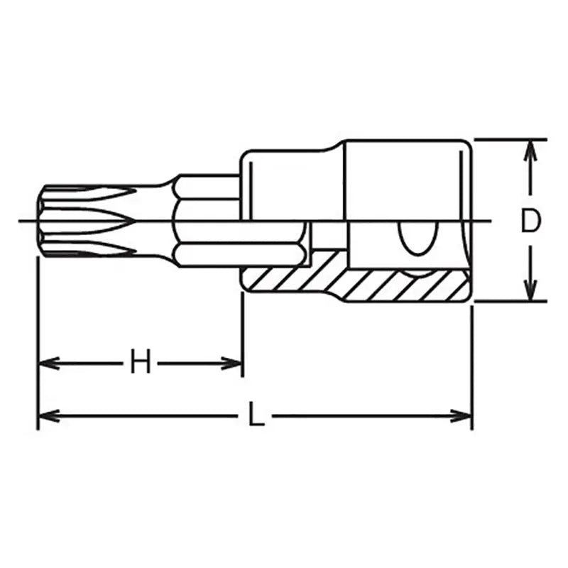 Ko-ken Tools 1/2 Sq. Dr. Bit Socket TORXÂ® T40 Length 60mm Ko-ken Tools