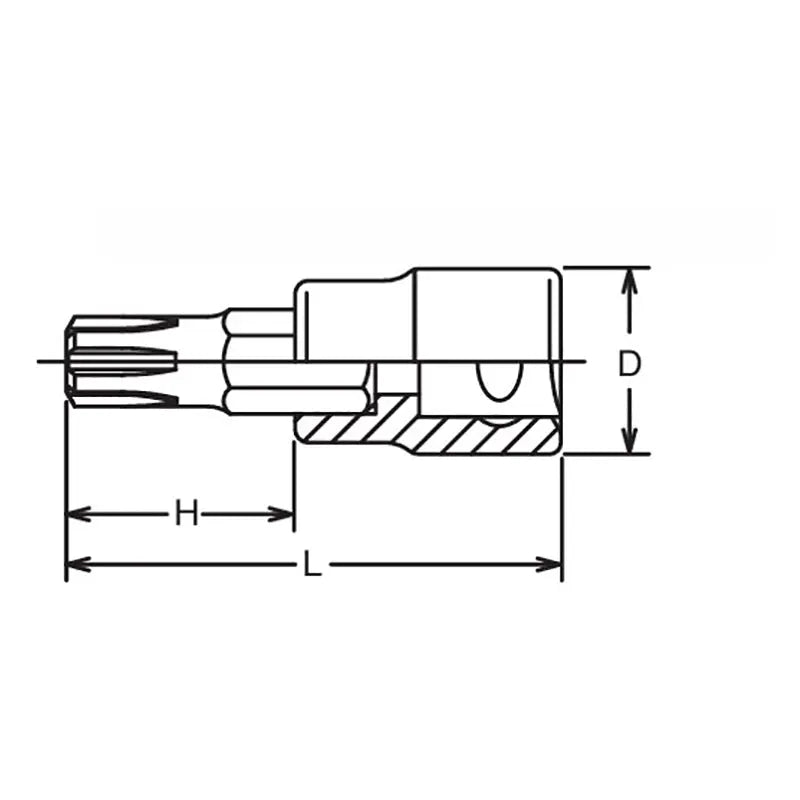Ko-ken Tools 1/2 Sq. Dr. Bit Socket Ribe-CV M14 Length 140mm Ko-ken Tools